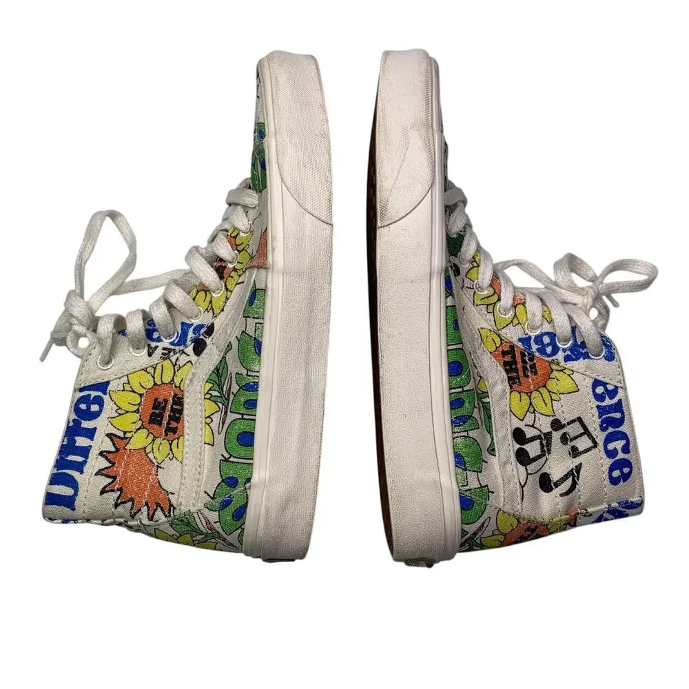 Vans Sk8-Hi Tapered Eco Theory Positivity Sneakers M8 W9.5 Sunflower Skate Shoes
